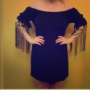 Vava by Joy Han Fringe Rose Embrodered Gypsy LBD